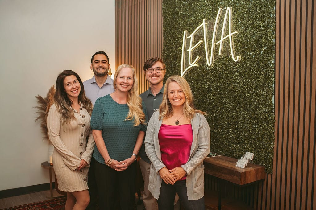 Leva Psychiatry Team standing in their waiting room